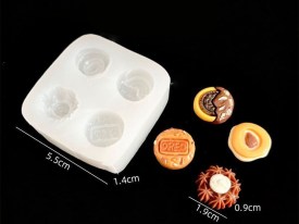 Molde silicona 4 postres galletitas 